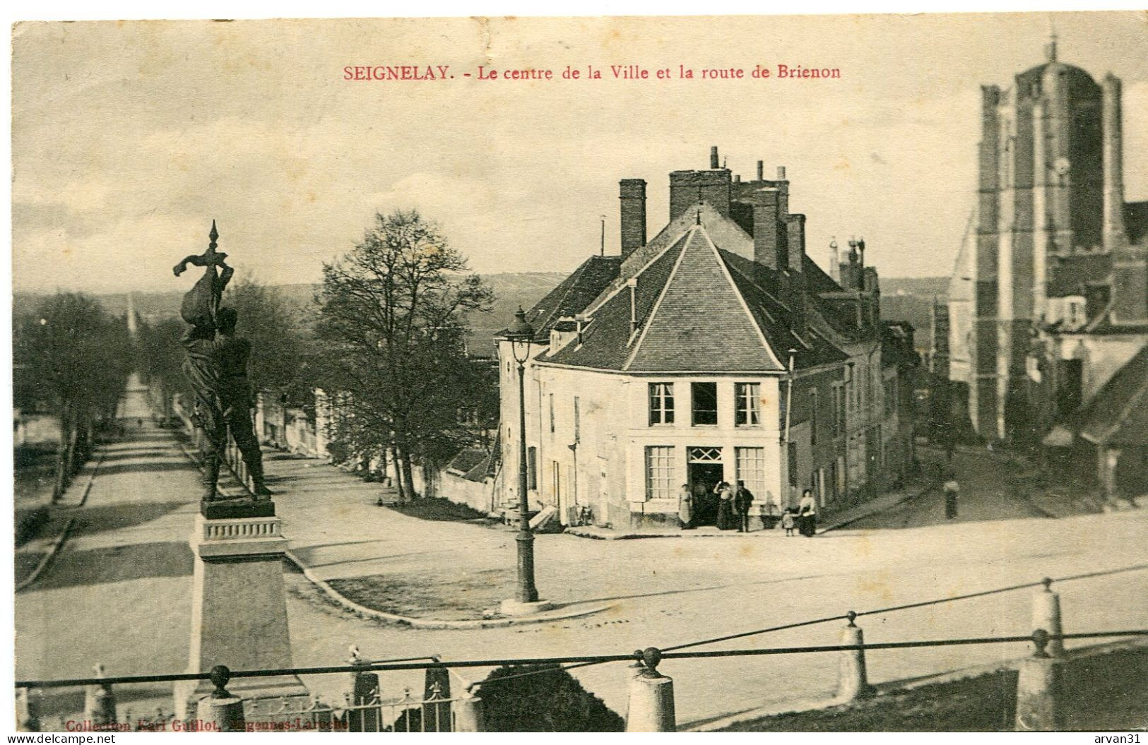 SEIGNELAY - LE CENTRE De La VILLE Et La ROUTE De BRIENON - - Seignelay