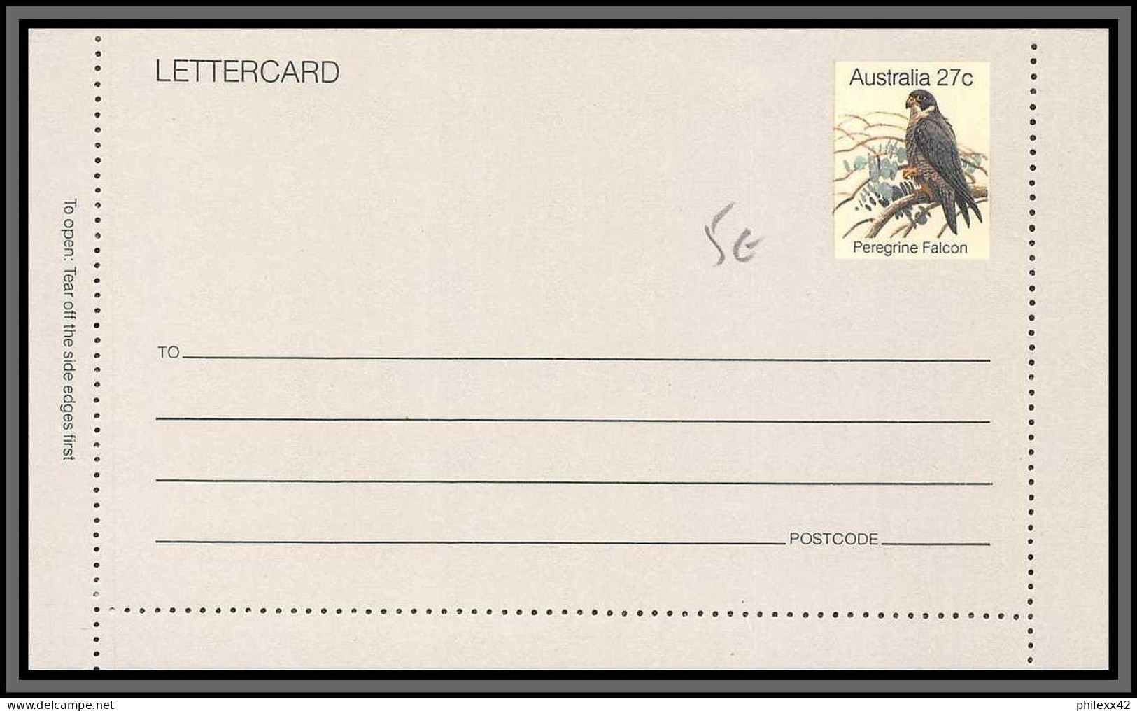 11247 PEREGRINE FALCON Faucon Pèlerin Neuf Tb Entier Stationery Letter Card Australie Australia  - Ganzsachen