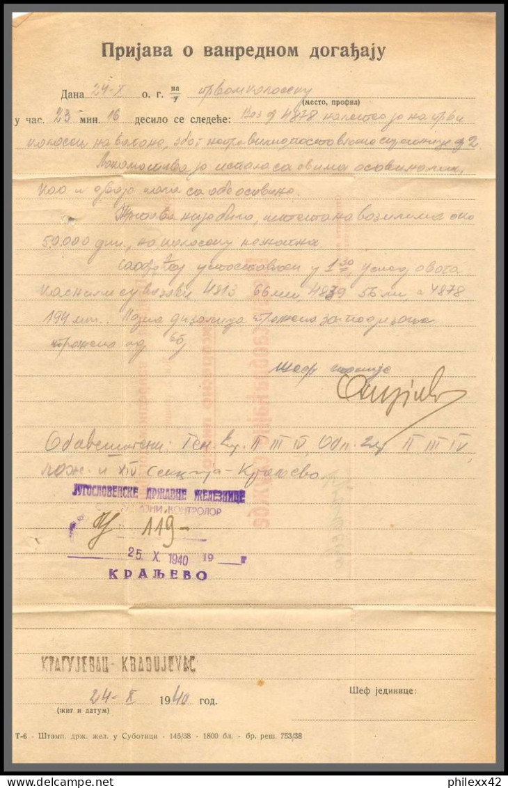 11179 Document 1940's Lettre Cover Yugoslavia Yougoslavie  - Briefe U. Dokumente
