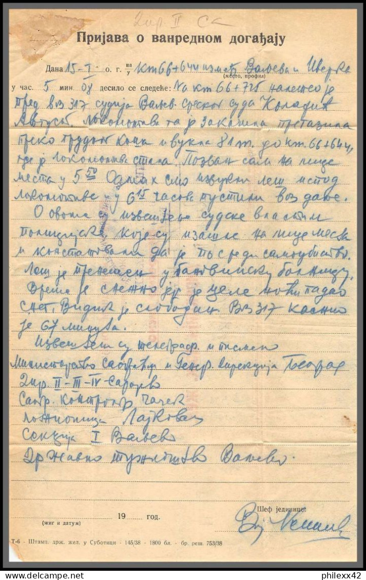 11176 Document 1940's Lettre Cover Yugoslavia Yougoslavie  - Cartas & Documentos