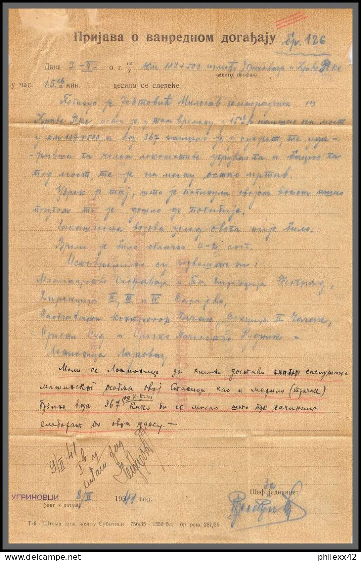 11182 Document 1940's Lettre Cover Yugoslavia Yougoslavie  - Briefe U. Dokumente