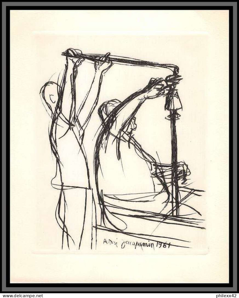 10871 Epreuve D'artiste D'andré Jacquemin 1961 France Timbre à Determiner  - Artist Proofs