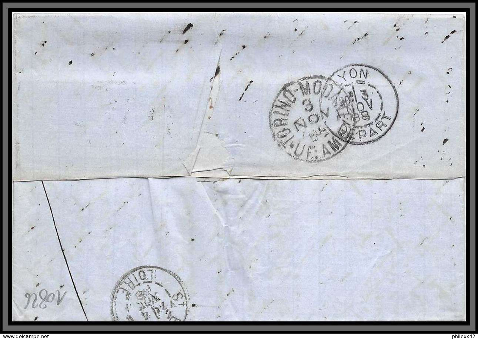 10826 LAC N°36 25C Bleu Milano 1888 St Etienne Francelettre Cover Italie Italia Italy Lettre Cover Umberto I  - Marcophilie