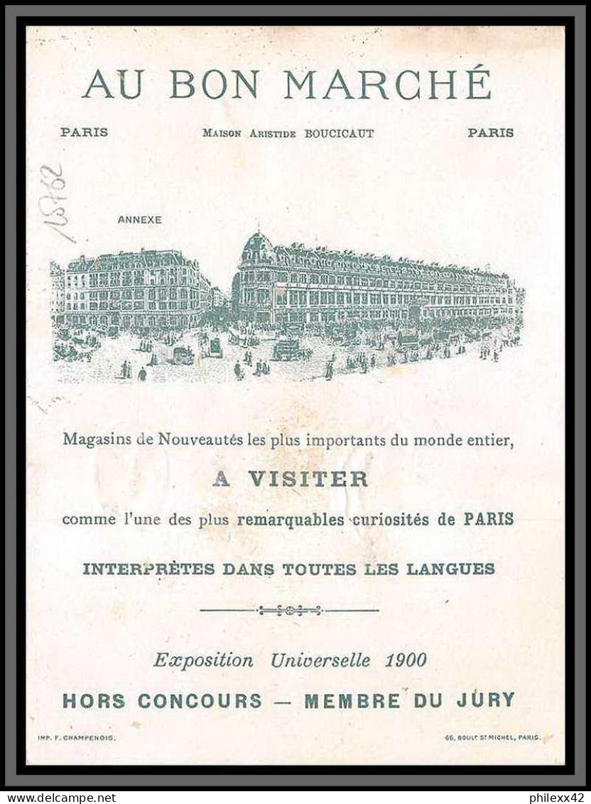 10762 Pub Publicité Au Bon Marché Artillerie Exposition Universelle 1900 Carte Postale Chromos Publicitaire France  - Pubblicitari