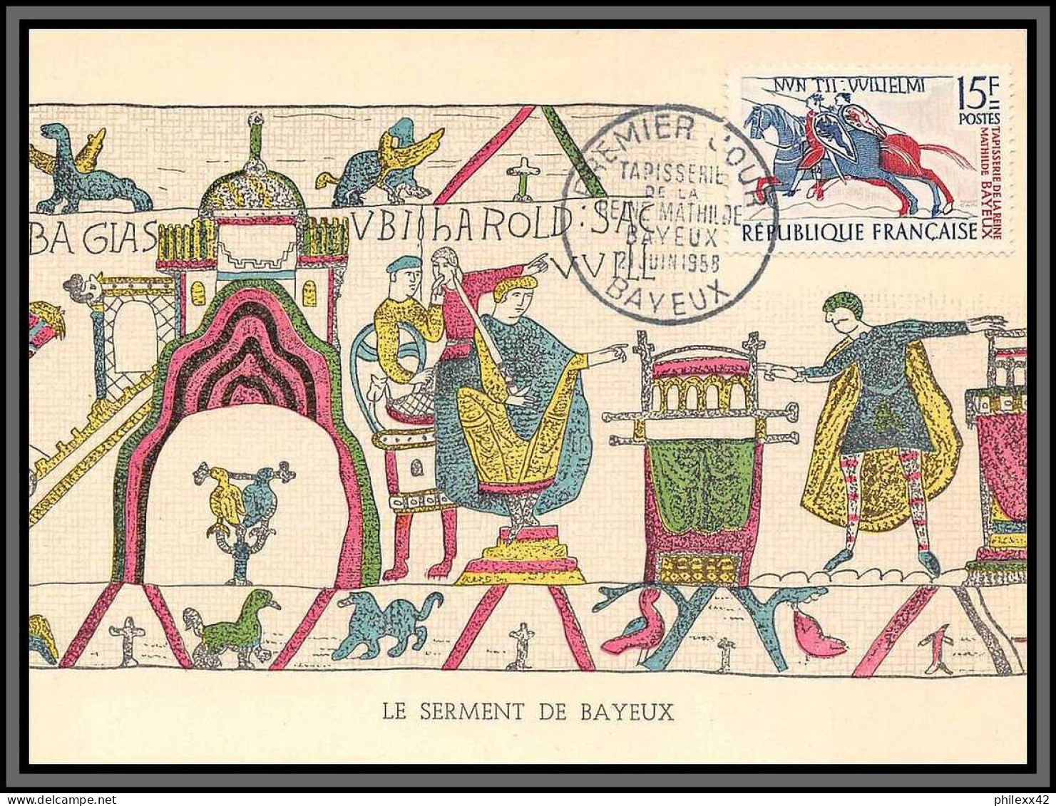 10658 N°1172 Tapisserie De La Reine Mathilde Bayeux 1958 Carte Maximum Card France  - 1950-1959