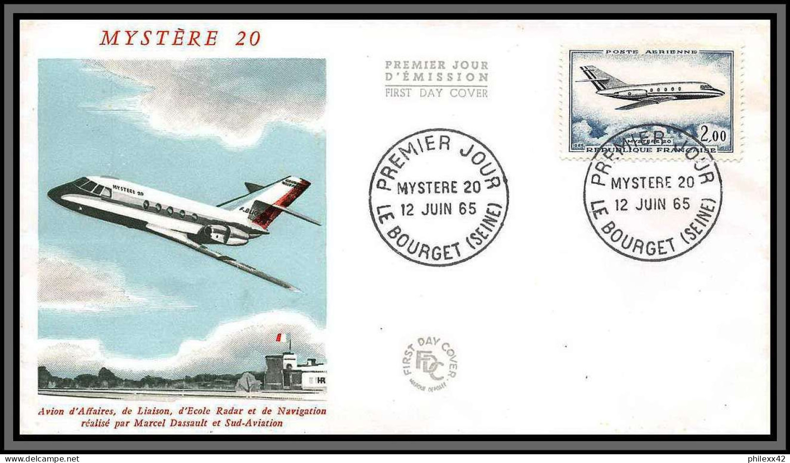 10640 PA N°42 Myseère 20 Aviation Le Bourget 1965 Lettre Cover France  - 1960-1969