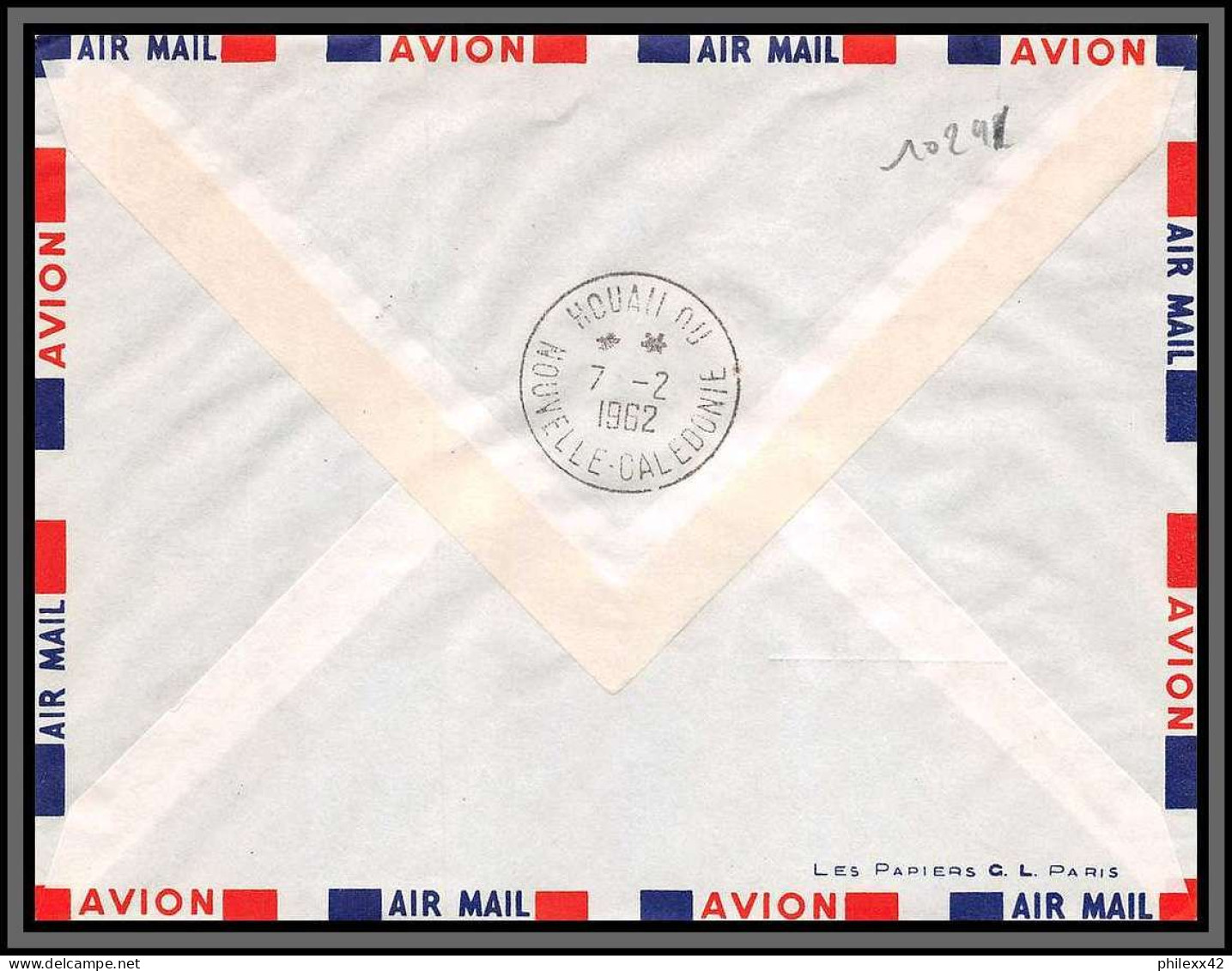 10291 1er Courrier Aerien Noumea Houailou Par Transpac 7/2/1962 Lettre Cover Nouvelle Caledonie Aviation  - Brieven En Documenten