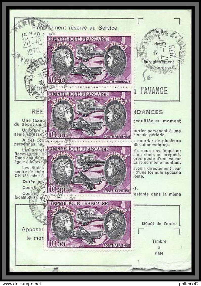 10130 PA N°46/47 Hilsz Boucher Bande De 4 Paris 1978 Ordre De Reexpedition Definitif France Aviation  - 1960-.... Covers & Documents