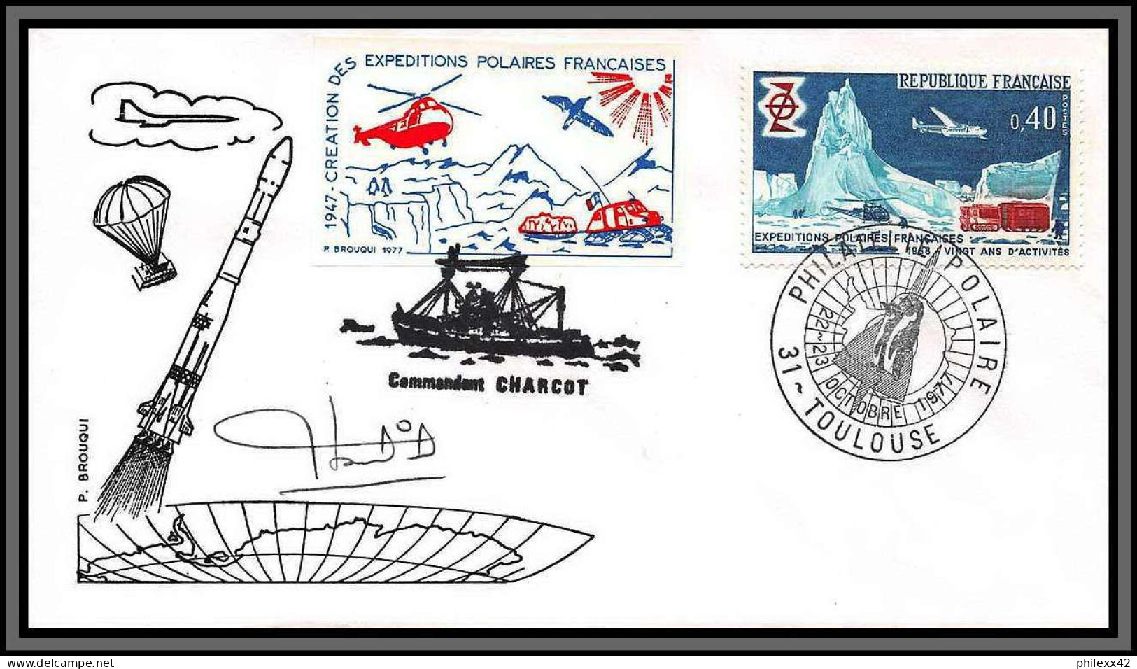 10120 N°31 Expéditions Polaires 23/10/1977 Toulouse Lettre Cover Terres Australes Taaf  - Brieven En Documenten