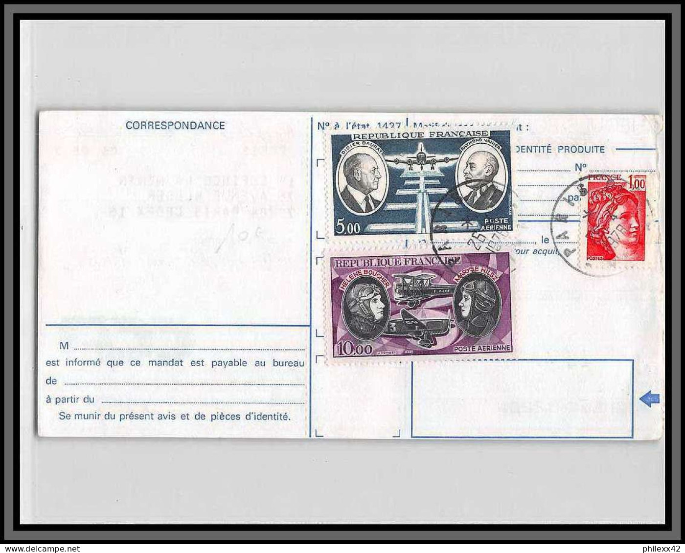 10126 PA N°46/47 Hilsz Boucher Daurat Vanier Paris 1978 Chèques Postaux CCP Lettre Cover France Aviation  - 1960-.... Brieven & Documenten