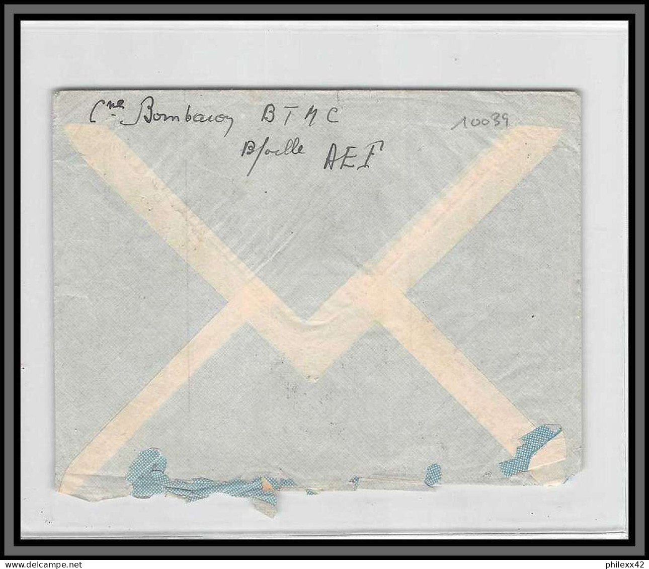 10039 Congo Brazzaville Controle Postal Censure 14/12/1944 Guerre 1939/1945 Lettre Cover Afrique équatoriale AEF AVION - Brieven En Documenten