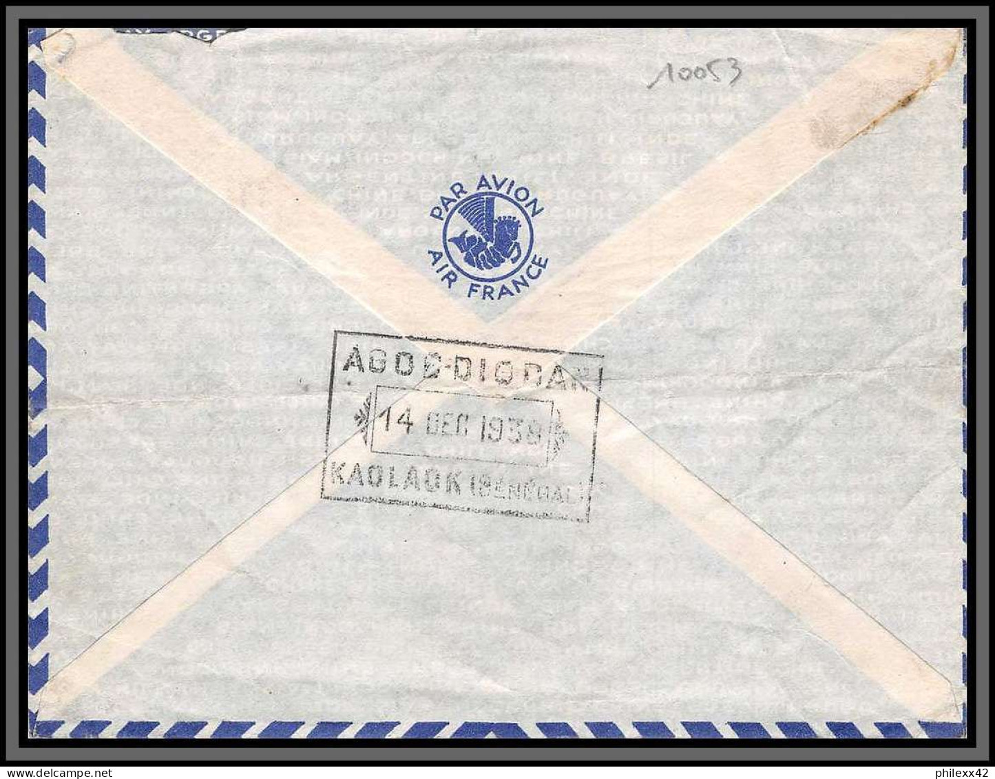10053 Kaolack Pour Bata Tibury England 14/2/1938 Lettre Cover Sénégal Afrique Occidentale AOF Colonies Par Avion - Briefe U. Dokumente
