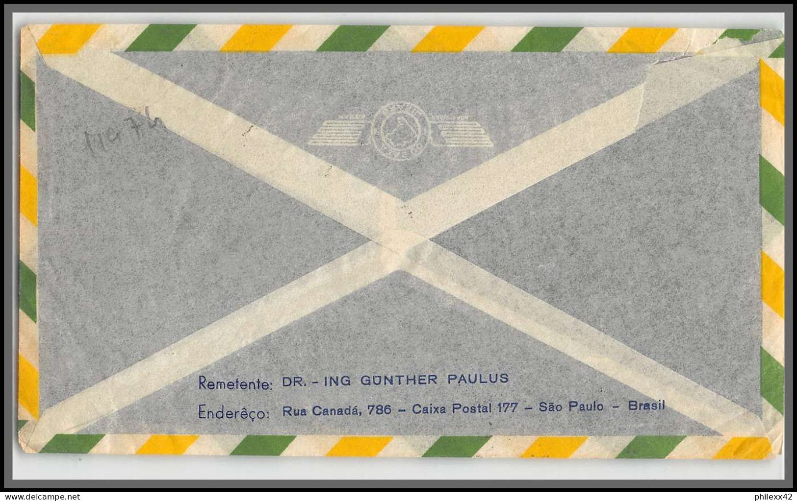 11974 Par Avion 1947 Pour Zurich Suisse Lettre Cover Bresil Brazil  - Covers & Documents