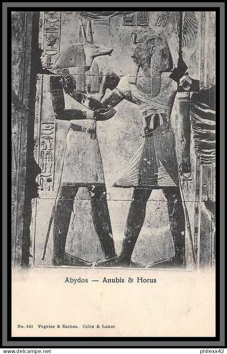 11950 Timbre Pyramides Le Caire 1911 Carte Postale Abydos Anubis & Horus Postcard Egypte Egypt  - Musées