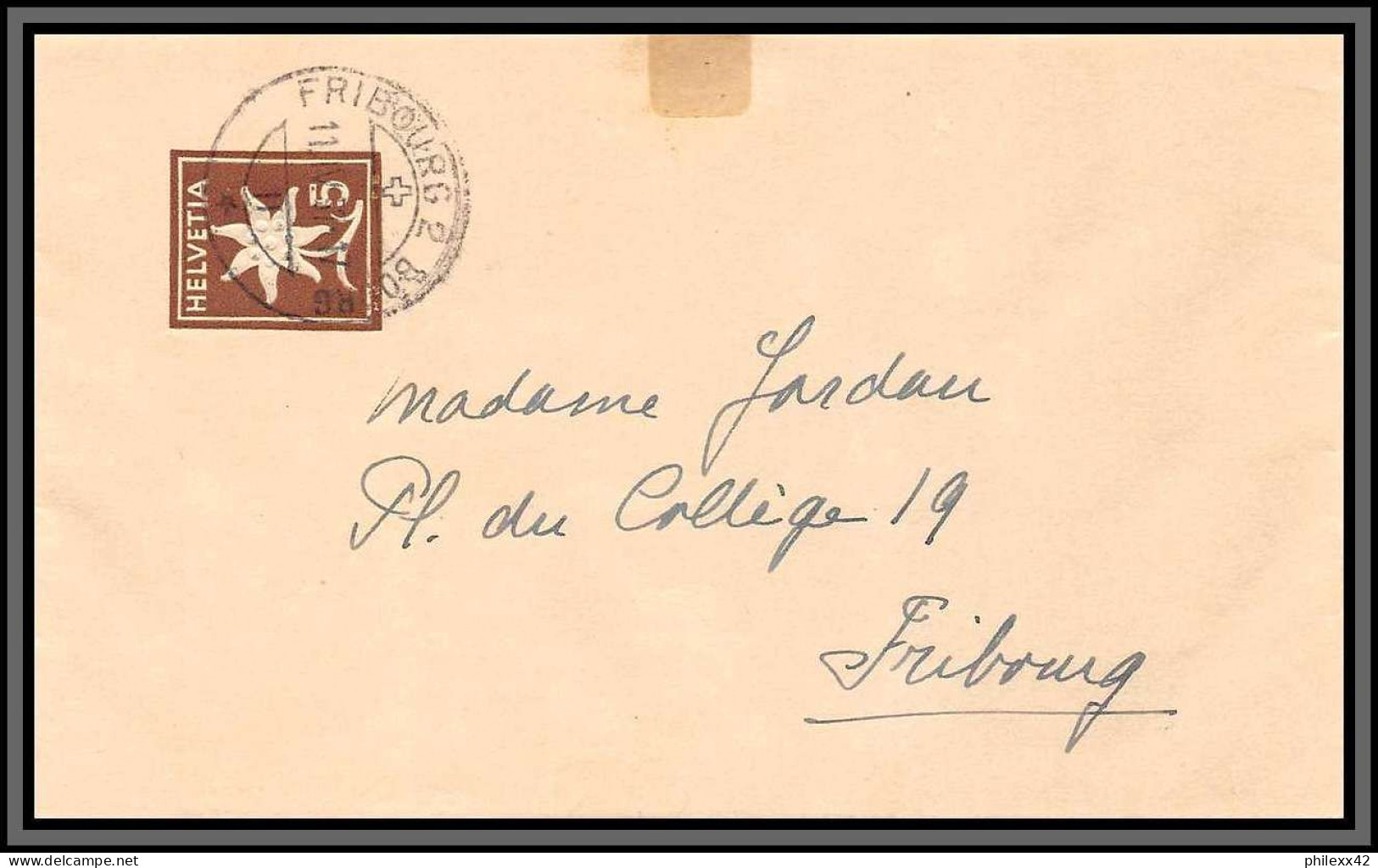 11579 5C Fribourg Entier Stationery Wrapper Suisse Helvetia  - Entiers Postaux