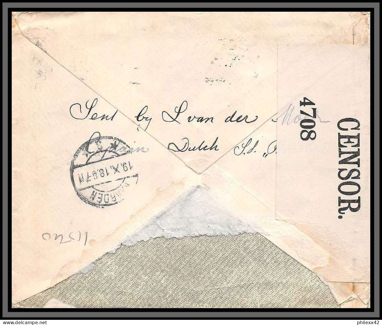 11540 Censure Censor 4708 Washington 1918 Naarden Holand Nederland Lettre Cover Usa états Unis  - Brieven En Documenten