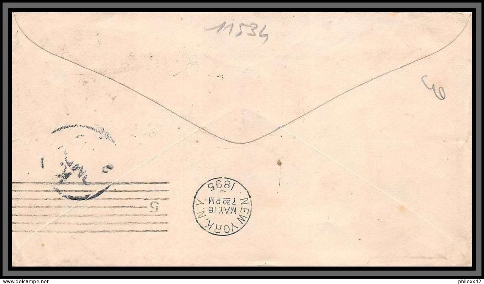 11534 2c Vert + Complément New York Copenhagen Denmark 1895 Entier Stationery Enveloppe Usa états Unis  - ...-1900