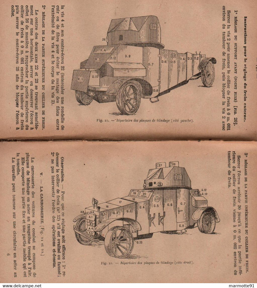 INSTRUCTION TECHNIQUE ET ANNEXE A USAGE DES UNITES AUTOS-MITRAILLEUSES MATERIEL WHITE GROUPE DE RECONNAISSANCE 1928 - Frans