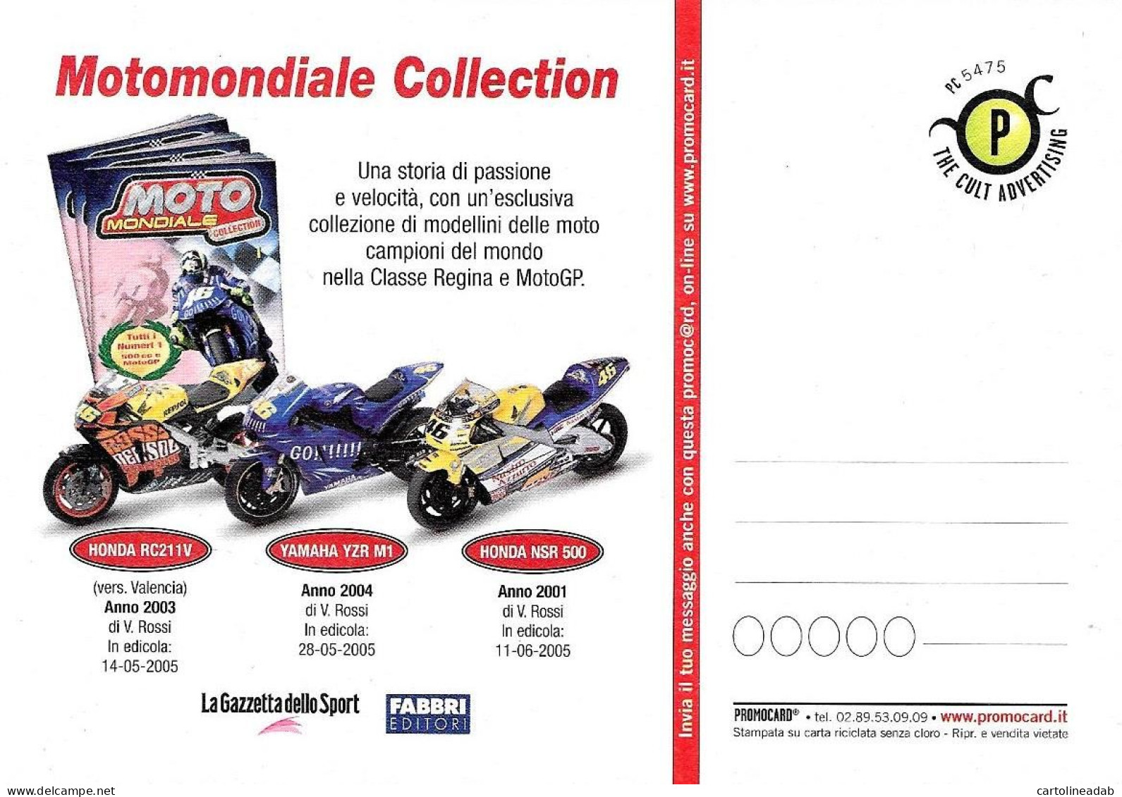 [MD9359] CPM - MOTOMONDIALE COLLECTION YAMAHA YZR OW98 EDDIE LAWSON 1988 - PROMOCARD 5475 - PERFETTA - Non Viaggiata - Publicidad