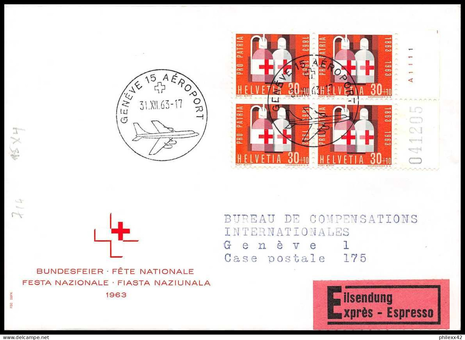 11437 bon lot de 95 FDC dont bloc recommandés lettre cover suisse helvetia 