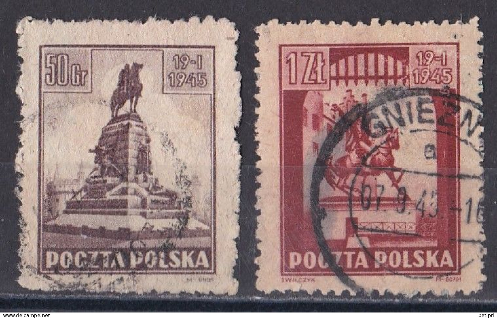 Pologne - République 1944 - 1960   Y & T N °  442  Et  443  Oblitérés - Gebruikt