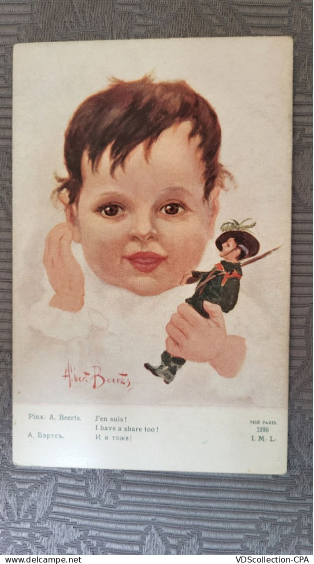 CPA - ILLUSTRATEUR ALBERT BEERTS - PORTRAIT D'ENFANT - MILITAIRE J'EN SUIS - Beerts, Albert