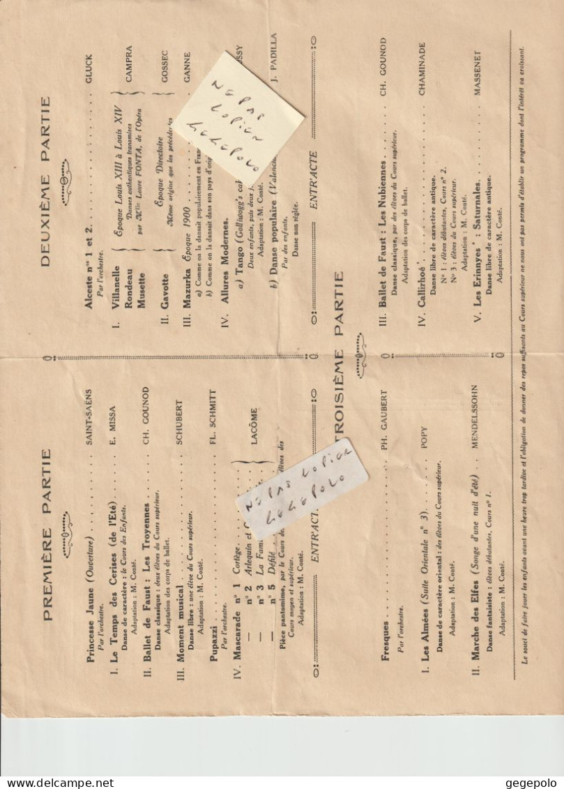 ( 79 ) NIORT - Salle Du Manège - Fête Annuelle Des Cours De Rythmique Le 8 Juin 1929 ( 4 Pages De 13,8 Cm X 22,1 Cm ) - Programme