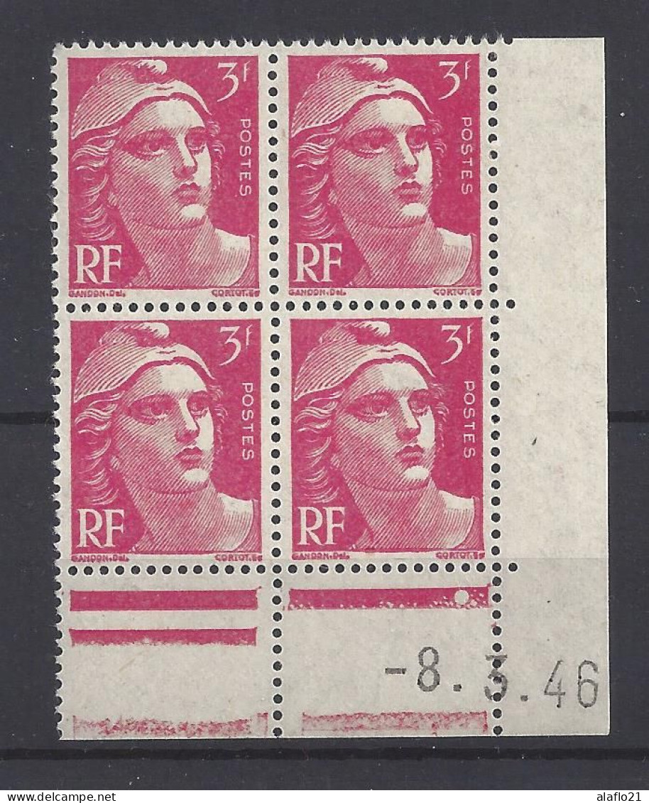 GANDON N° 716 - Bloc De 4 COIN DATE - NEUF SANS CHARNIERE - 8/3/46 - 1 Point - 1940-1949