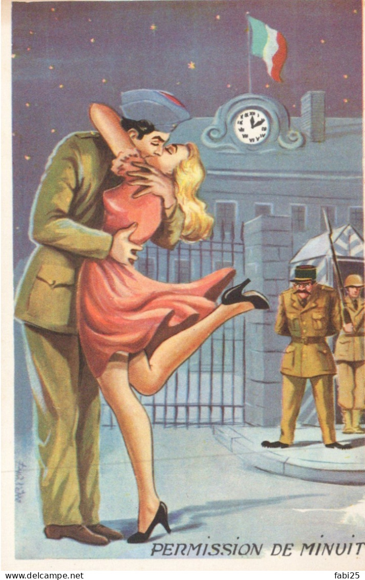 ILLUSTRATEUR JEAN LARRIERE  MILITARIA HUMOUR PERMISSION DE MINUIT - Humour