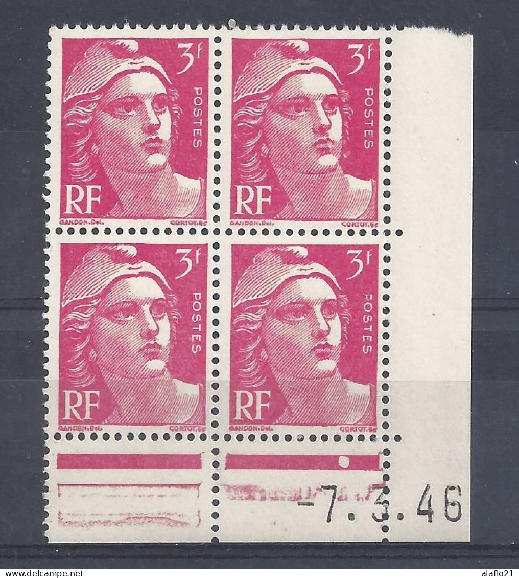 GANDON N° 716 - Bloc De 4 COIN DATE - NEUF SANS CHARNIERE - 7/3/46 - 1 Point - 1940-1949