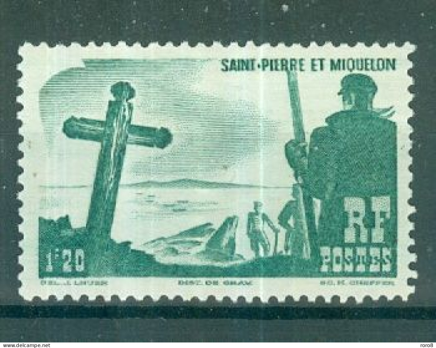 ST-PIERRE-ET-MIQUELON - N°332* Sans GommeTrace De Charnière SCAN DU VERSO. Série Courante. - Unused Stamps