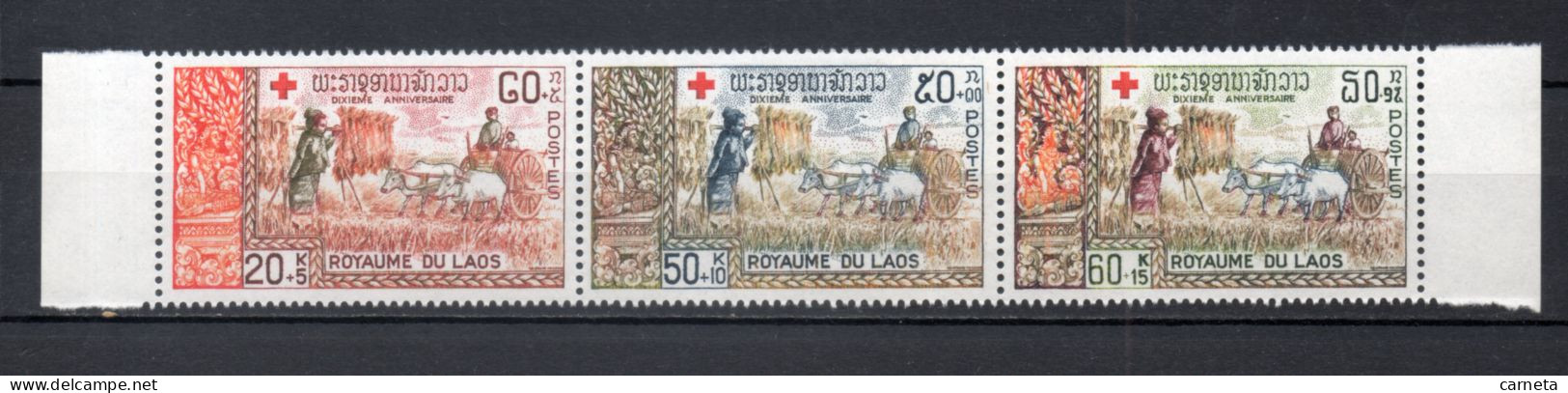 LAOS   N° 164 à 166    NEUFS SANS CHARNIERE    COTE 4.00€     CROIX ROUGE - Laos