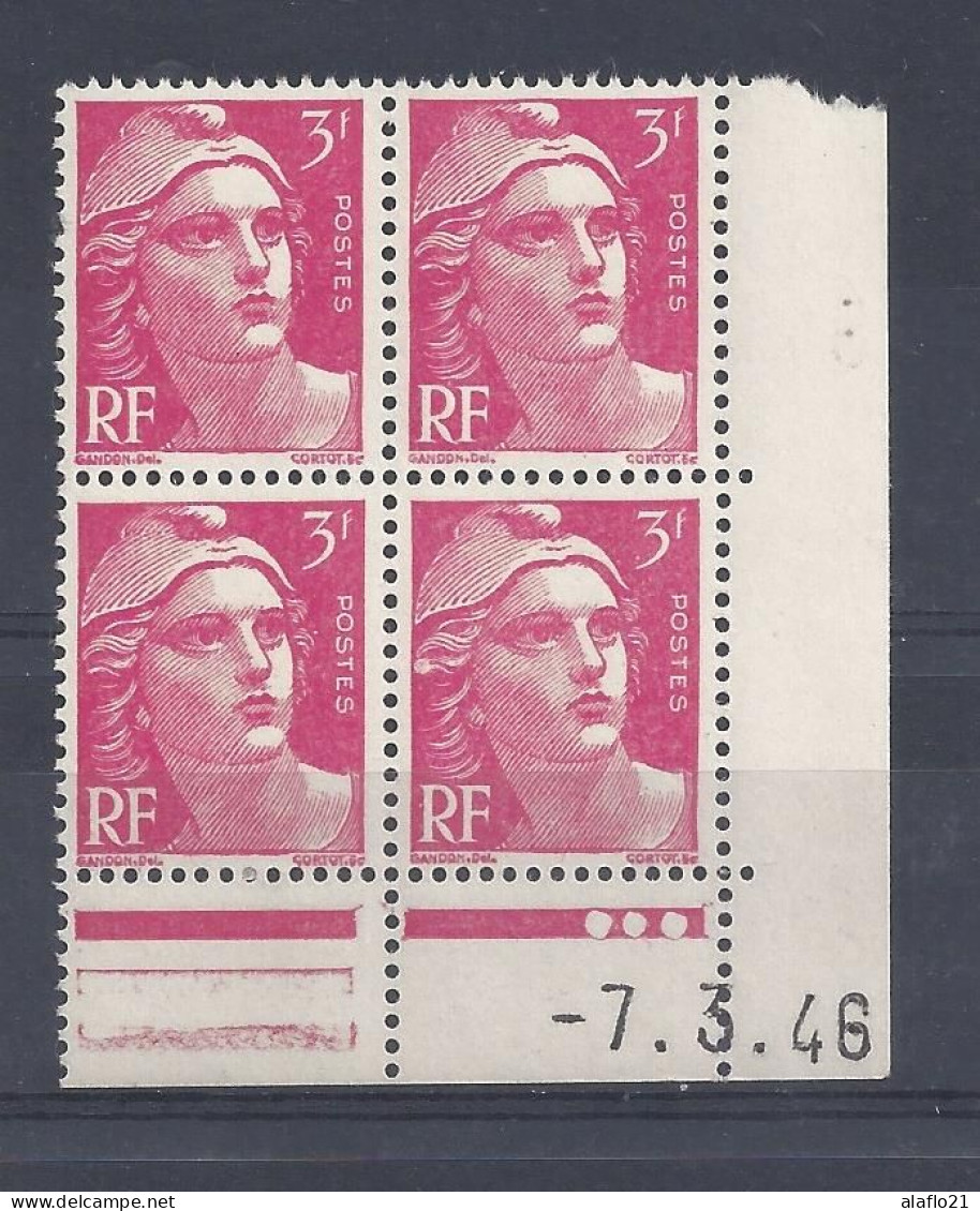 GANDON N° 716 - Bloc De 4 COIN DATE - NEUF SANS CHARNIERE - 7/3/46 - 3 Points - 1940-1949