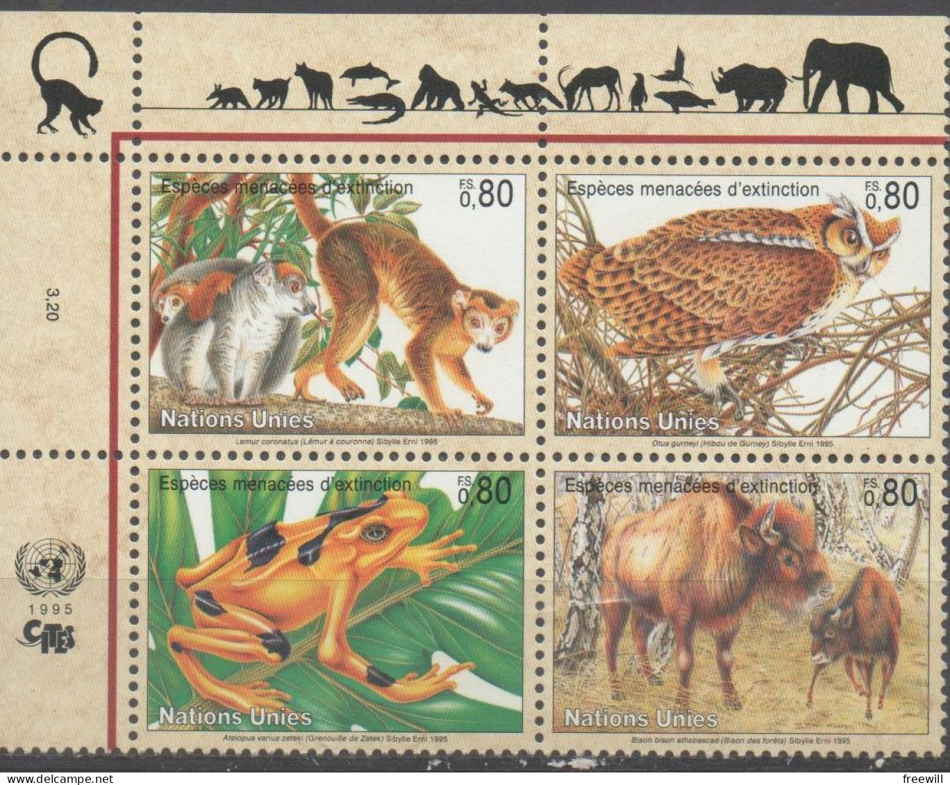 Espèces Menacées- Endangered Animals   XXX - Unused Stamps