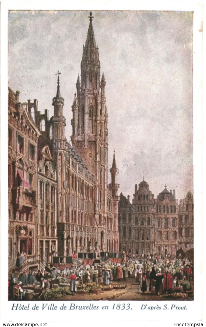 CPA Carte Postale Belgique Bruxelles Hôtel De Ville En 1833 D'après S. Prout   VM79705 - Monuments, édifices