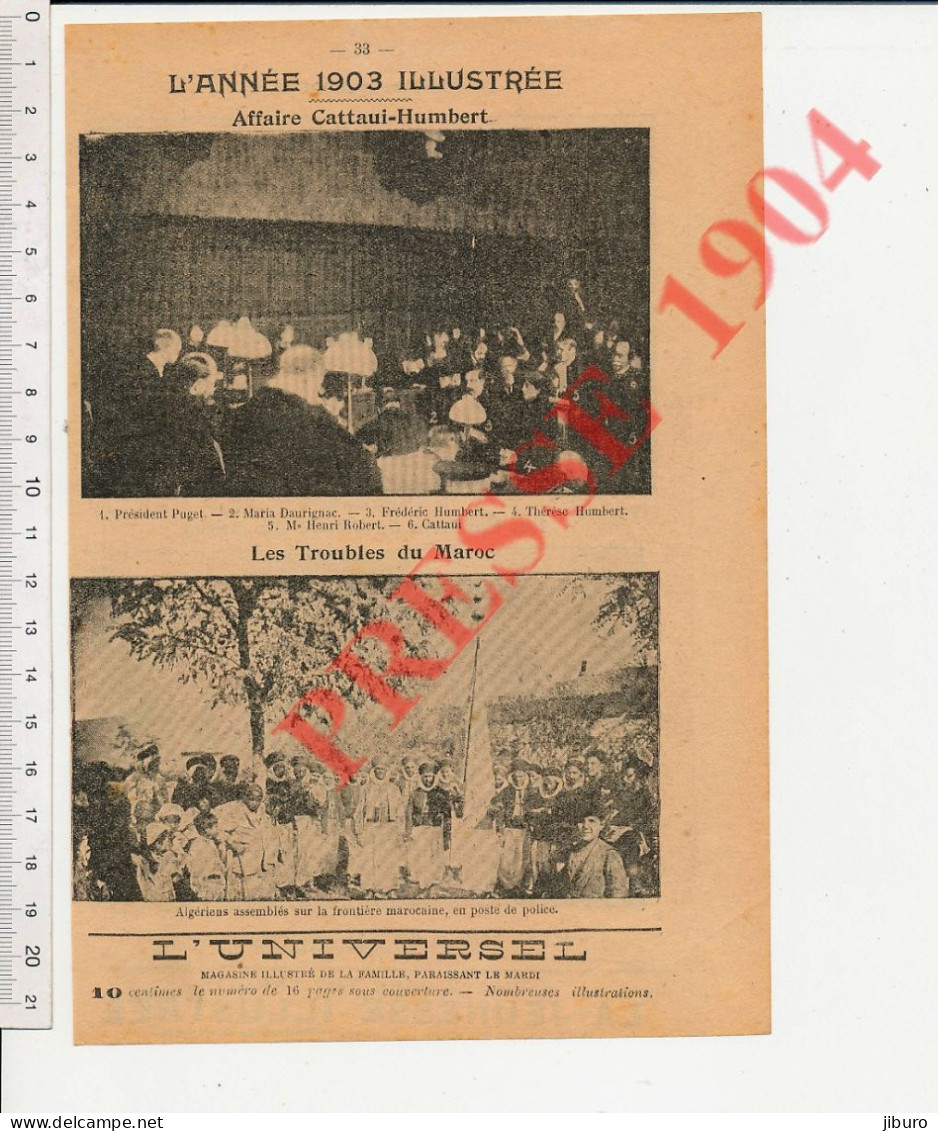 2vues 1904 Le Santos-Dumont Dirigeable Lutte Automobile Cheval Bois De Boulogne Affaire Cattaui-Humbert Daurignac Procès - Ohne Zuordnung