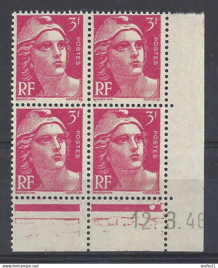 GANDON N° 716 - Bloc De 4 COIN DATE - NEUF SANS CHARNIERE - 12/3/46 - 1 Point - 1940-1949