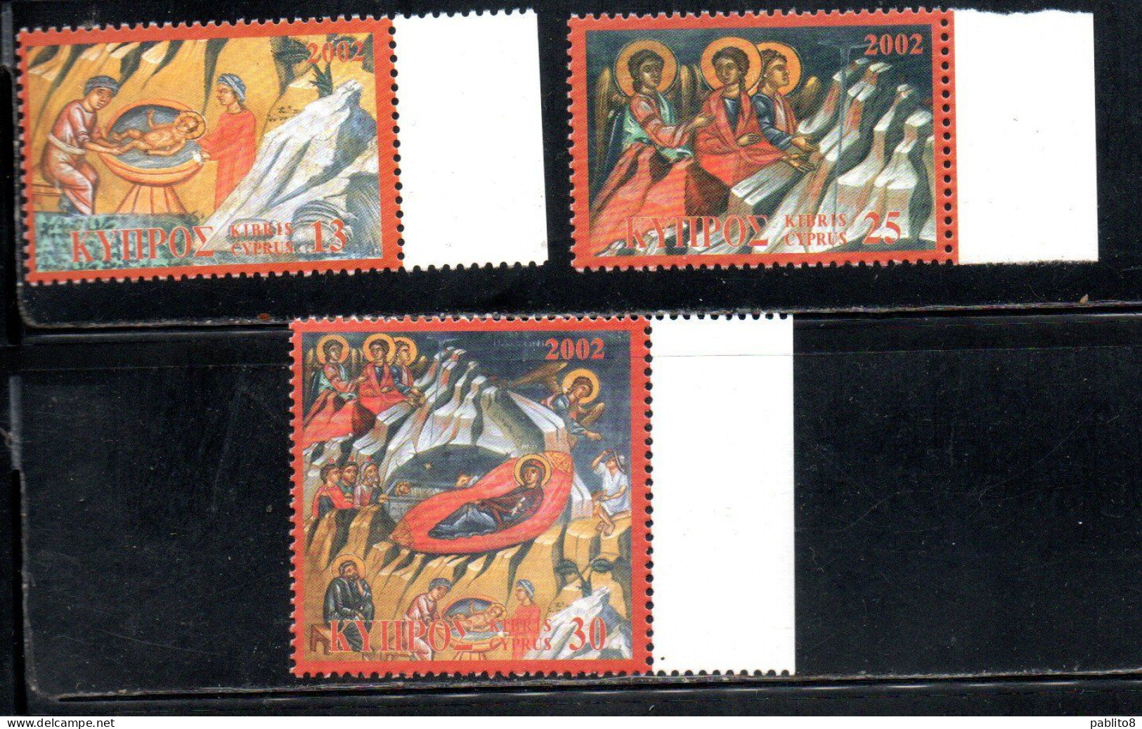 CYPRUS CIPRUS CIPRO 2002 CHRISTMAS NATALE NOEL WEIHNACHTEN NAVIDAD COMPLETE SET SERIE COMPLETA MNH - Unused Stamps