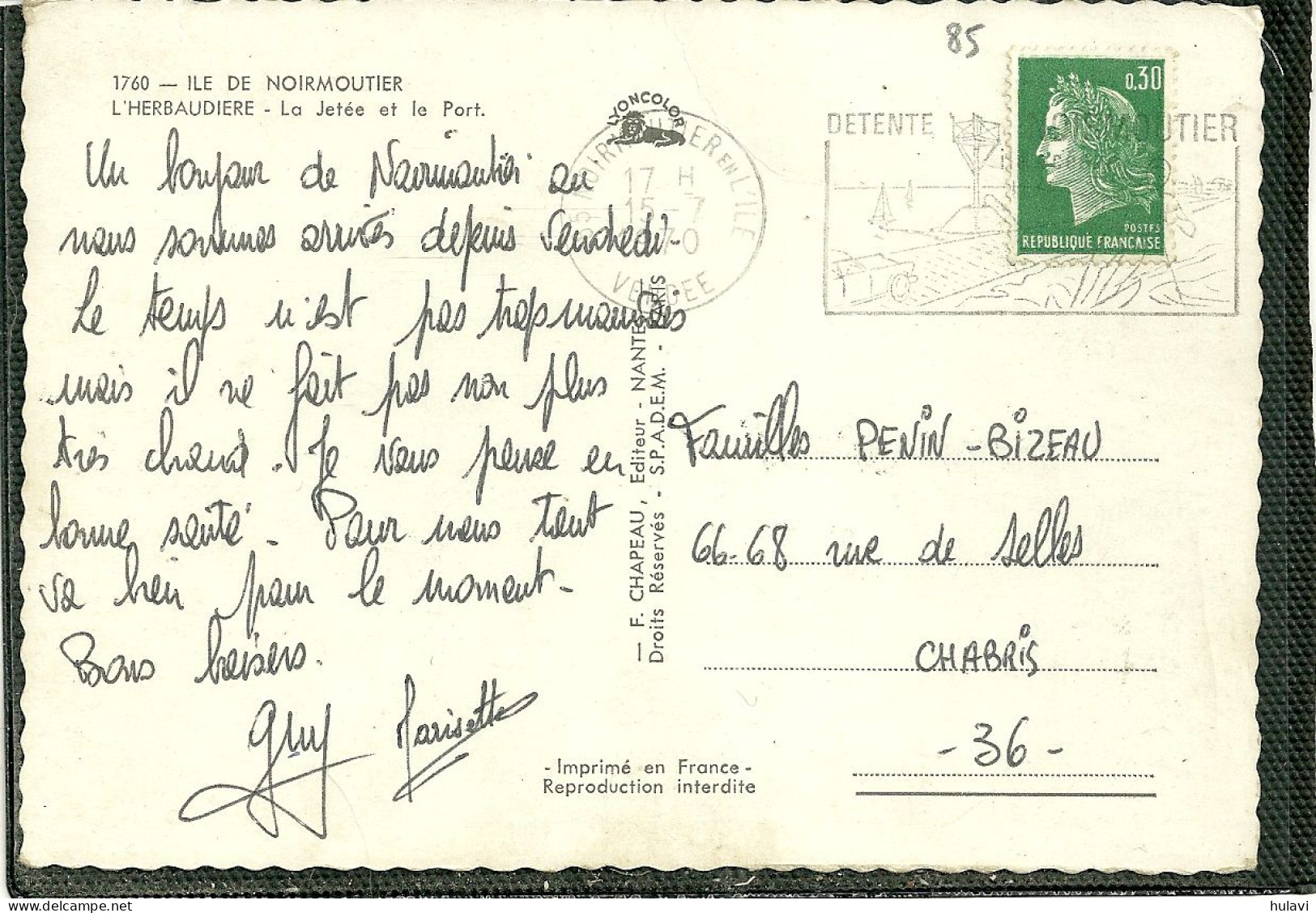 85  L' HERBAUDIERE - LA JETEE ET LE PORT (ref 1929) - Noirmoutier