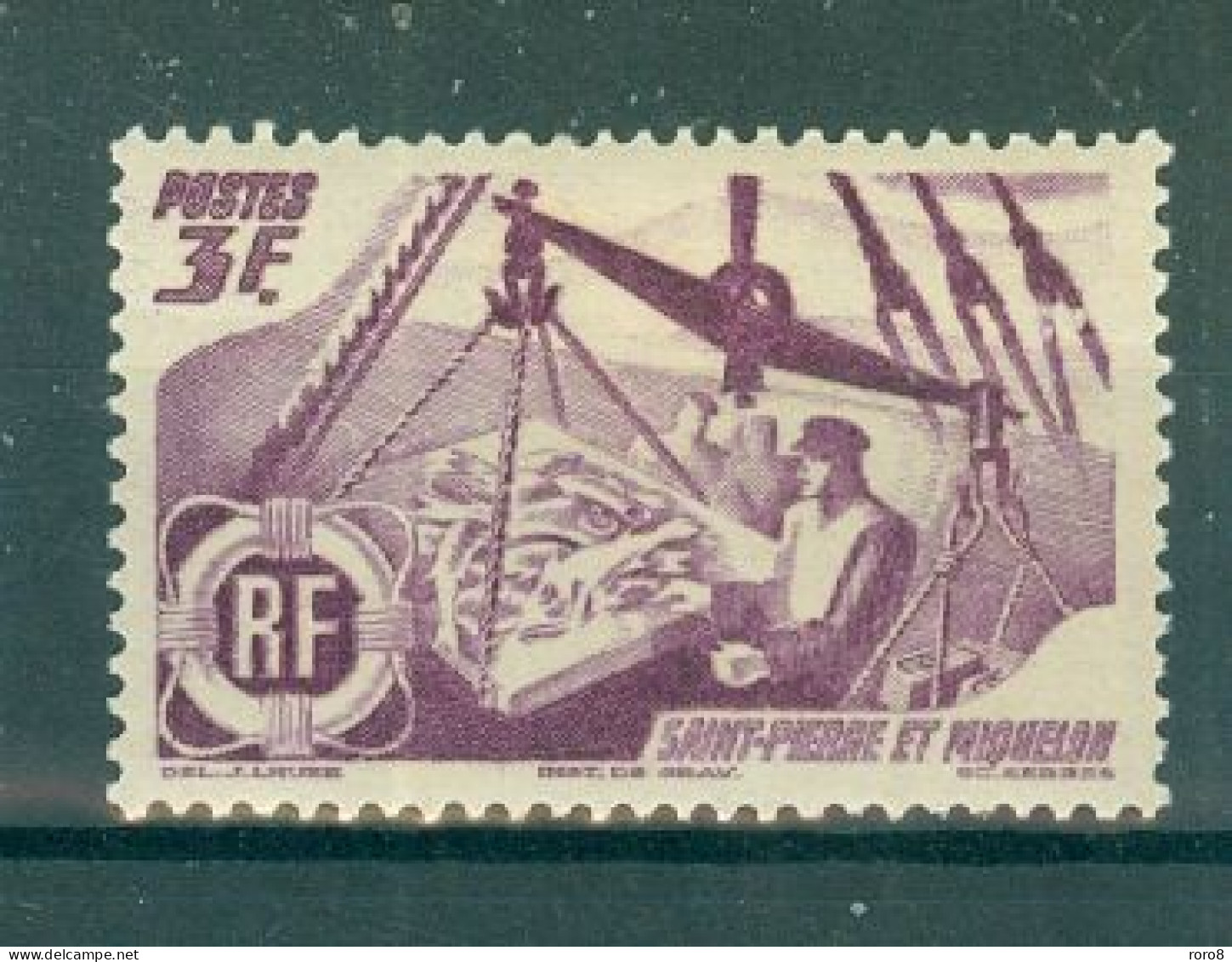 ST-PIERRE-ET-MIQUELON - N°335* MHTrace De Charnière SCAN DU VERSO. Série Courante. - Unused Stamps