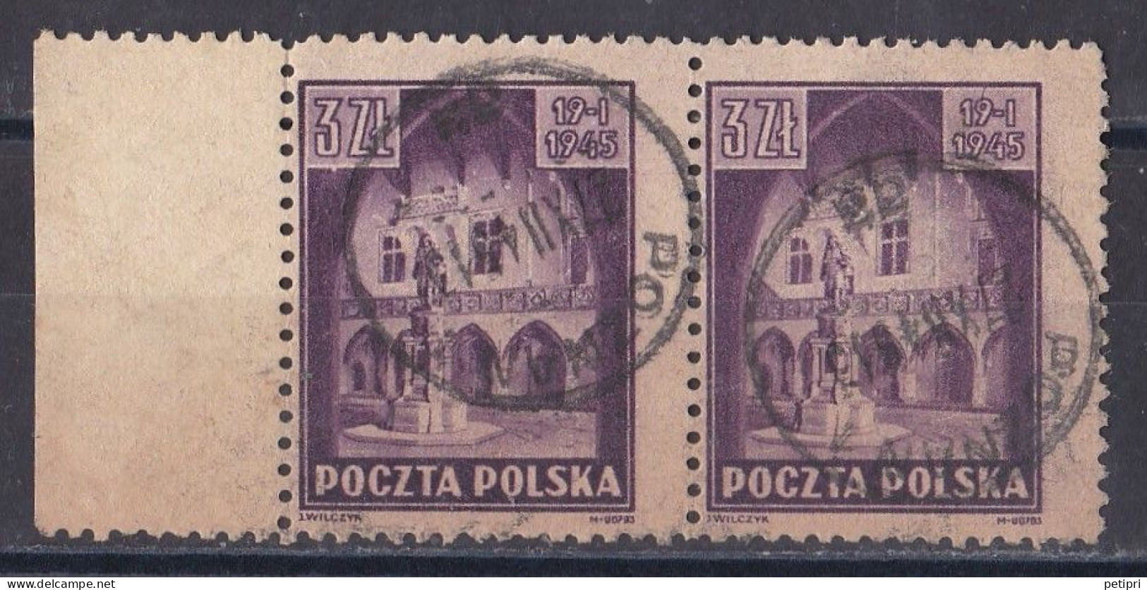 Pologne - République 1944 - 1960   Y & T N °  445  Paire Oblitérée  Bdf - Usados