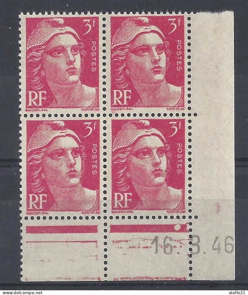 GANDON N° 716 - Bloc De 4 COIN DATE - NEUF SANS CHARNIERE - 16/3/46 - 1 Point - 1940-1949