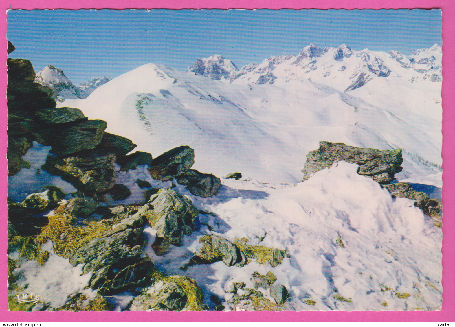 D05 - CHANTEMERLE - SERRE CHEVALIER - LE MASSIF DU PELVUX - VALLÉE DE LA GUISANE-sous La Neige-CPM Dentelée Grand Format - Serre Chevalier