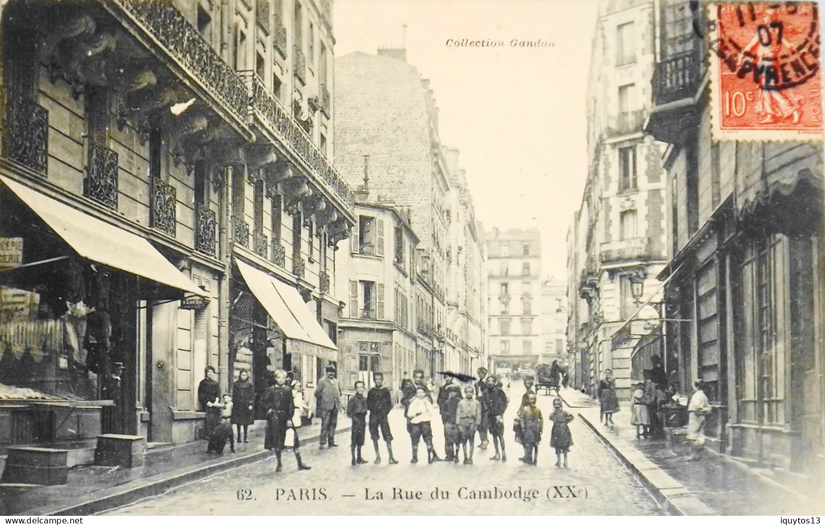 CPA. [75] > PARIS > N° 62 - La Rue Du Cambodge ( XXe Arrt.) - 1907 - Coll. Gandon - TBE - Arrondissement: 20