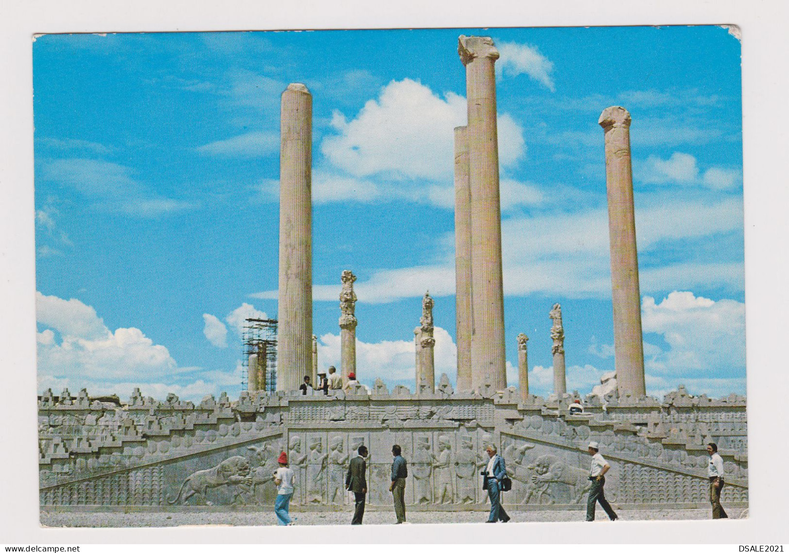 IRAN Persepolis Ruins Of The Apadana Palace, Vintage 1960s Photo Postcard W/Topic Stamps Airmail To Germany (603) - Irán