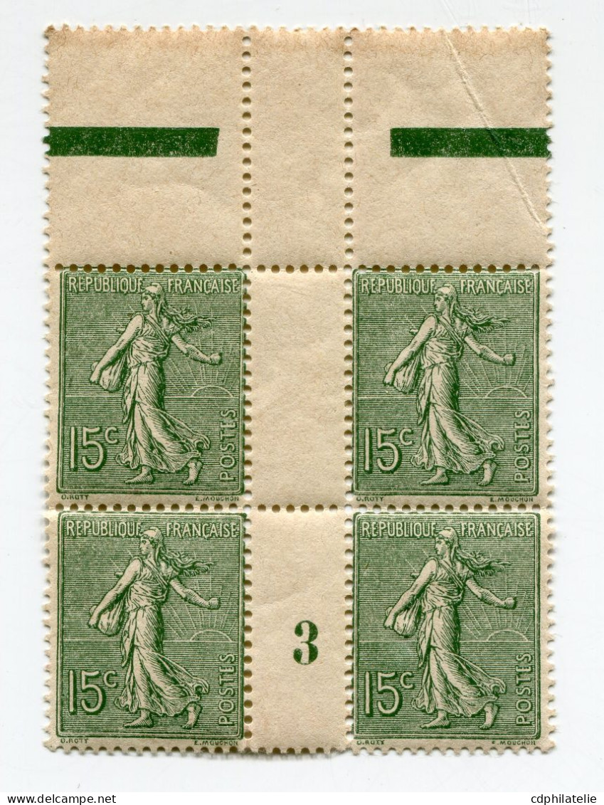 FRANCE N°130 ** EN BLOC DE 4 AVEC MILLESIME 3 ( 1903 ) - Millésimes