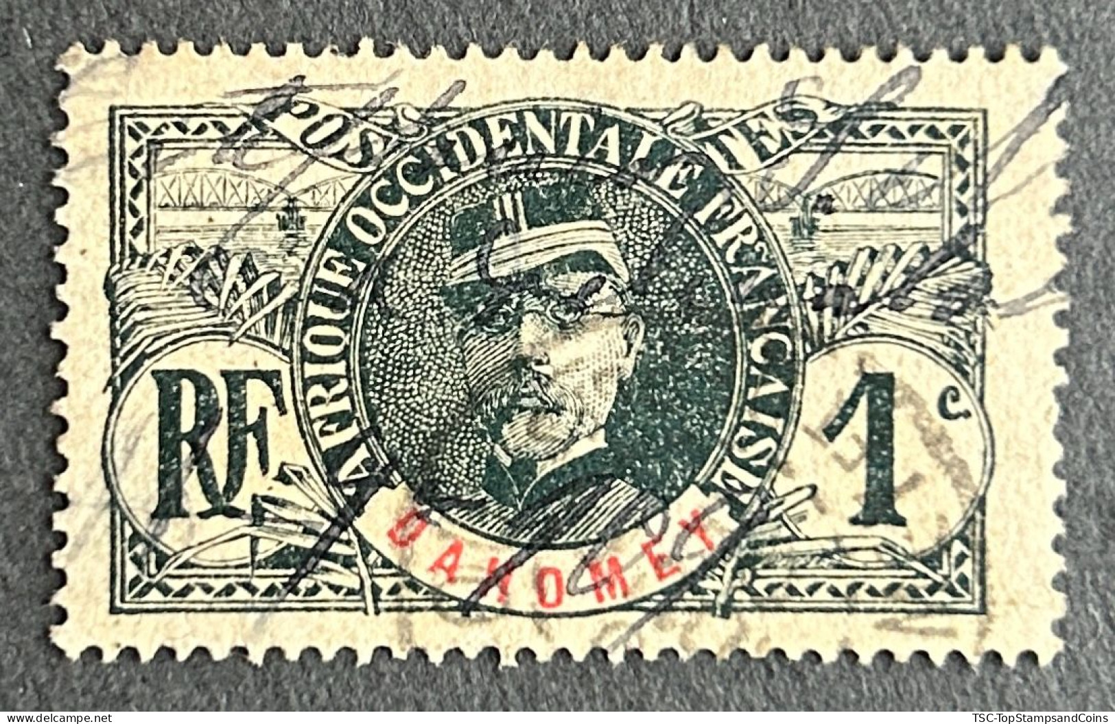 FRDY018U - General Louis Faidherbe - 1 C Used Stamp - Dahomey - 1906 - Usados