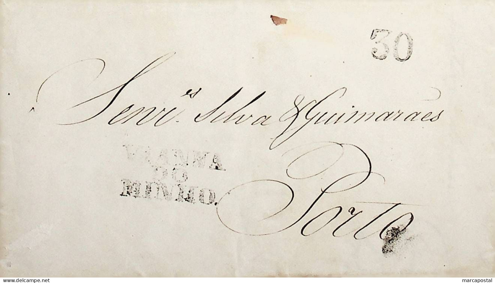 1836 Portugal Carta Pré-Filatélica Viana Do Castelo VCT 6 «VIANNA DO MINHO» Preto - ...-1853 Vorphilatelie