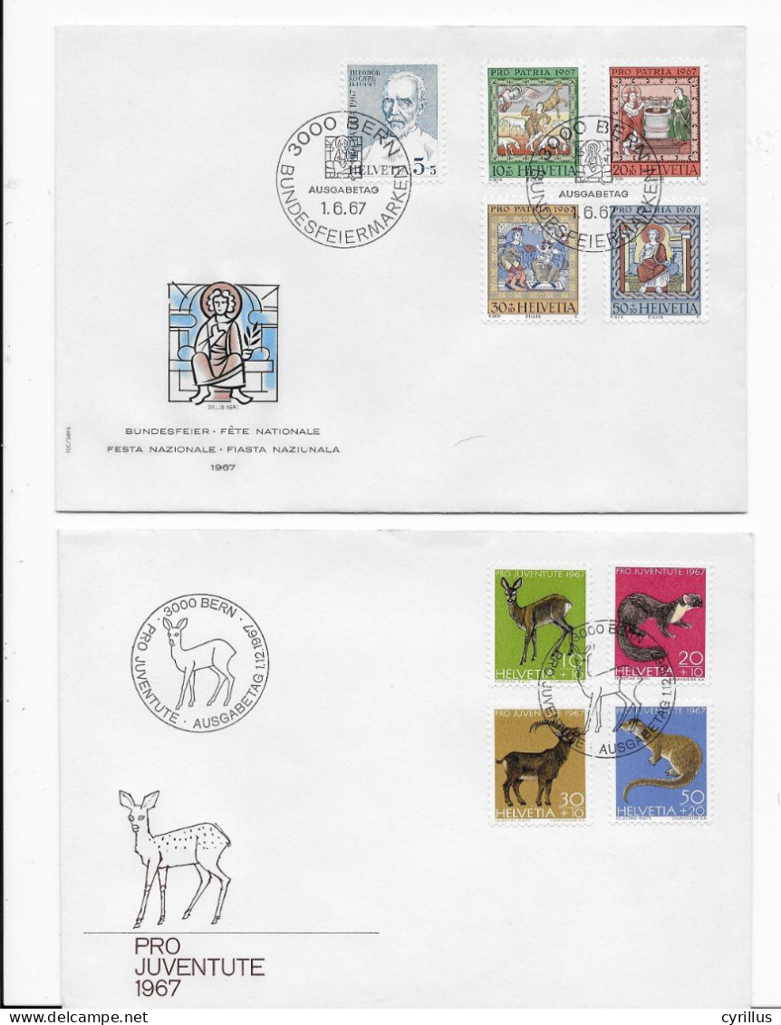 Suisse FDC 1967 - 2 Enveloppes - FDC