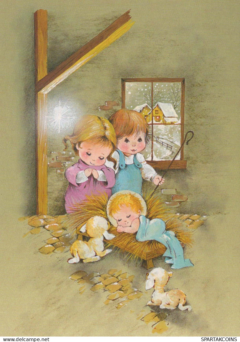 CHILDREN Scene Landscape Baby JESUS Vintage Postcard CPSM #PBB577.GB - Scènes & Paysages